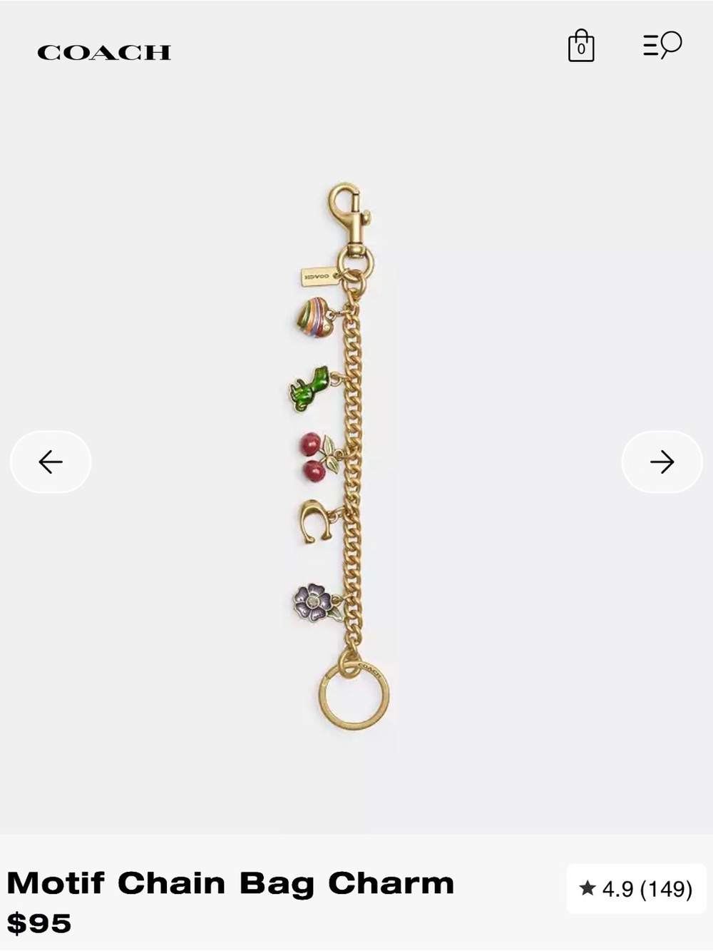Coach Motif Multi Bag Charm